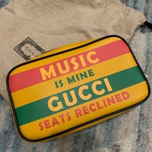 Gucci 100 Centennial Music is Mine Yellow Leather Waist Bag Belt bag
